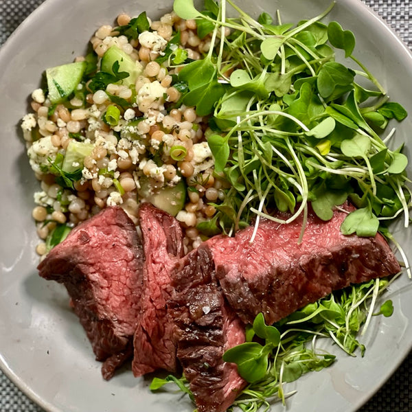 Grilled Skirt Steak with Lemon Herb Couscous Salad